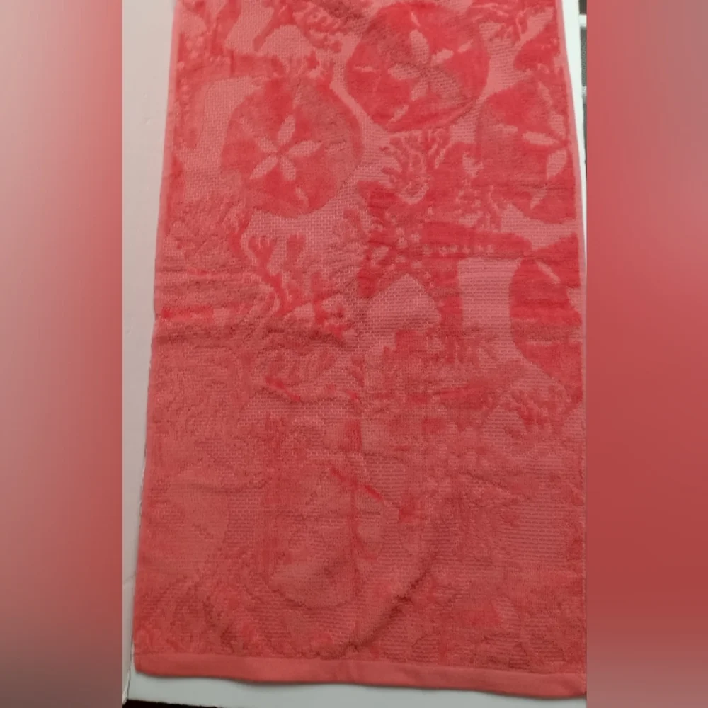 NEW Kassafina Hand Towels Set Of 4 Coastal Coral